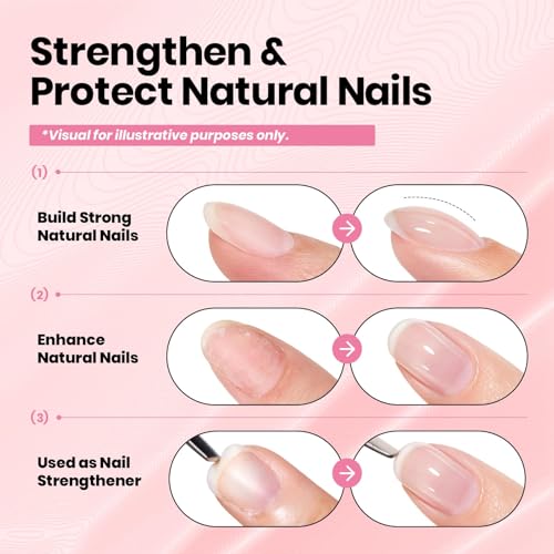 Beetles 8-in-1 Clear Builder Gel for Nails, Long-Lasting Nail Extension & Strengthening