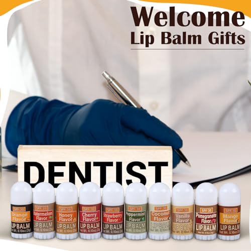 10 Pcs Mini Lip Balms Gift Bulk Assorted Lip Balms Sticks Spf 30 with Sunscreen Lips Care Bag Stuffers Employee Appreciation Gifts Bulk for Staff Teacher Wedding Baby Shower Party Favors