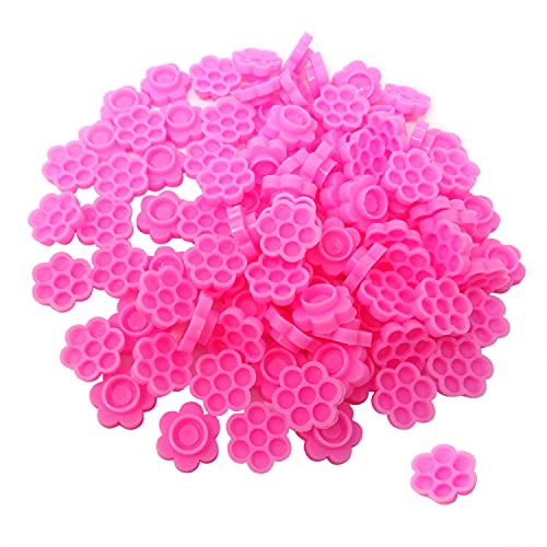 200PCS Plastic Eyelash Glue Cups Flower Shape with Glue Points
