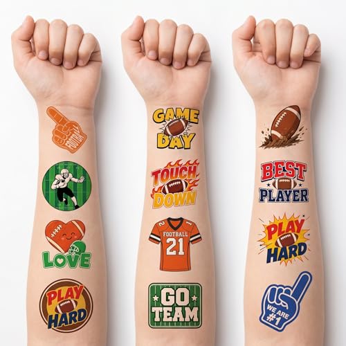 96 PCS Football Temporary Tattoos for Kids - Party Favors