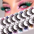Uranian Colored Mink False Eyelashes 7 Pairs D Curl Fluffy