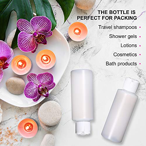 4 Oz Plastic Squeeze Bottles with Flip Top Spout (Pack of 6)