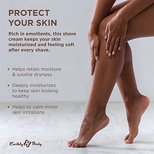 Earthly Body Miracle Oil Shave Cream - Helps Reduce Nicks, Small Cuts & Skin Irritation - With Tea Tree, Hemp Seed & Argan Oils - 100% Vegan, Cruelty Free