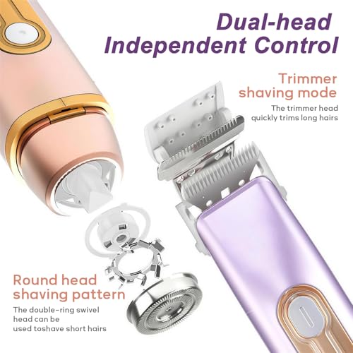 Waterproof Bikini Trimmer for Women - Dual Head Electric Razor