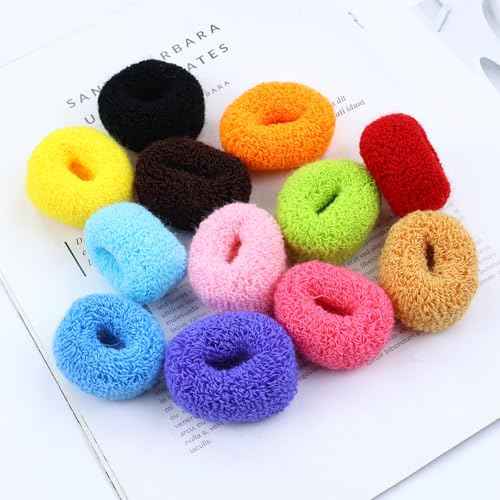 36 Pieces Super Stretchy Knit Cloth Hair Ties Scrunchies Ponytail Holders Wool Loop Hair Elastics Accessories for Women Girls Teens Kids