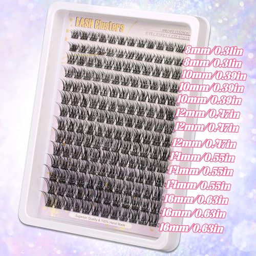 C Curl Lash Clusters 140pc Wispy Eyelash Extension Kit 8-16MM