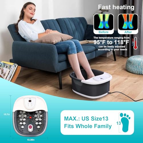Foot Spa Bath Massager with Heat, Vibration, and 22 Rollers