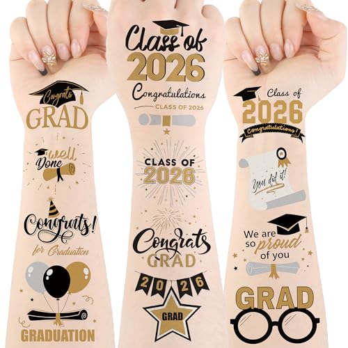 Graduation Temporary Tattoos 144 Pack - Party Supplies