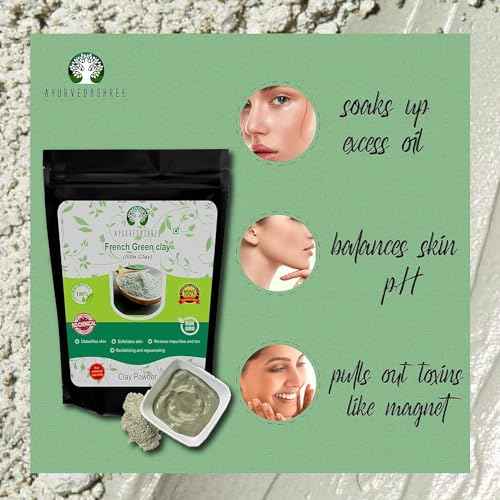 French Green Clay Powder 50 Gm | 100% Pure Montmorillonite Clay | Absorbs Excess Oil | Highly Recommended For Oily Skin | Deep Facial Cleanser