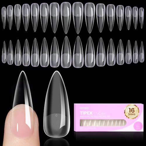 Beetles Tipex Lite Instant Apex Nail Tips Long Stiletto 96 pcs, 16 Sizes 00-14 (Variation: 1 - Long Stiletto)