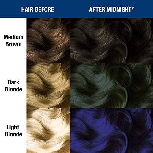 MANIC PANIC Classic After Midnight Semi Permanent Hair Color - Dark Blue Hair Dye for Women & Men That Lasts 4-6 Weeks - Vegan, Ammonia & Cruelty-Free - Create & Mix Custom Shades (4oz / 2pk)