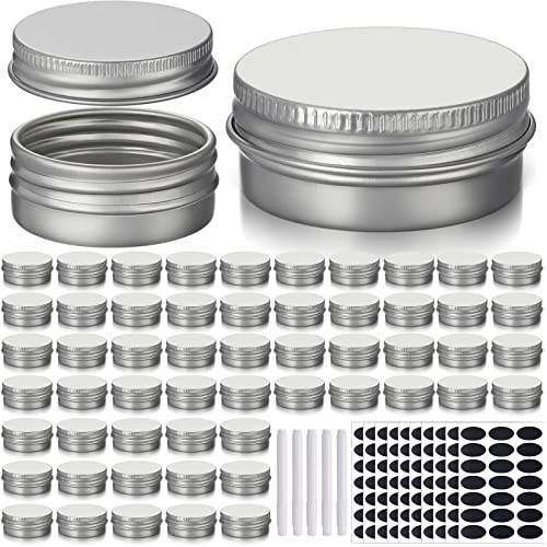 Zubebe 200 Pack 0.5 oz Aluminum Screw Top Tins with Lids
