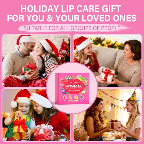 Lip Mask Set, Lip Care Gifts for Teen Girls Women, Overnight Lip Mask Hydrating & Nourishing, Lip Sleeping Mask Repairing Dry, Flaky Lips, Lip Treatment for Women, Wife, Girlfriend, Mom