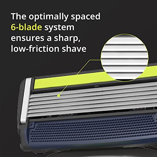 DORCO Pace 6 Sport - Six Blade Razor System with Trimmer and Pivoting Head (2 Replacement Handles Only (No Blades))