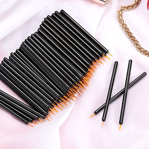 KINGMAS 100 Pack Disposable Eyeliner Brushes - Ultra-Fine Tips