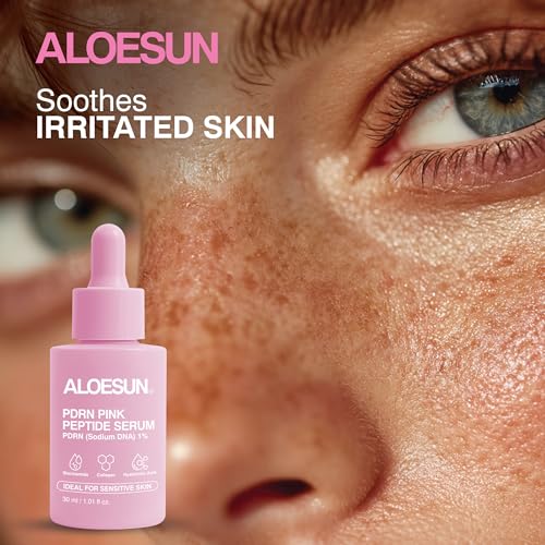 ALOESUN Salmon DNA PDRN Pink Peptide Niacinamide Face Serum - Korean Skin Care - Hydrating Moisturizing Firming Uneven Tone & Dark Spots - Collagen Support Complex - Lightweight Finish - 1.01 Fl Oz