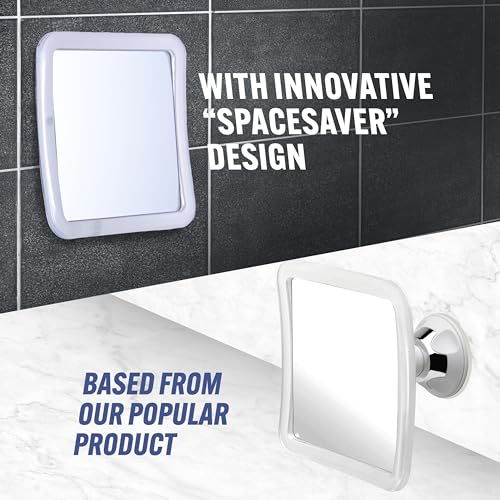 Fogless Shower Mirror with Triple Suction Cups - 5.3" Anti-Fog Shave Mirror