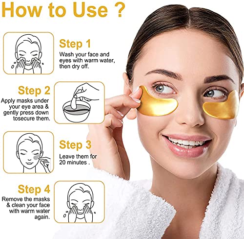 24 K Gold Eye Mask-20 pairs- Puffy Eyes and Dark Circles Treatment