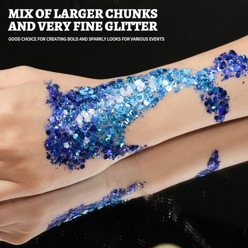 Teenitor 24 Colors Body & Hair Glitter Gel Set