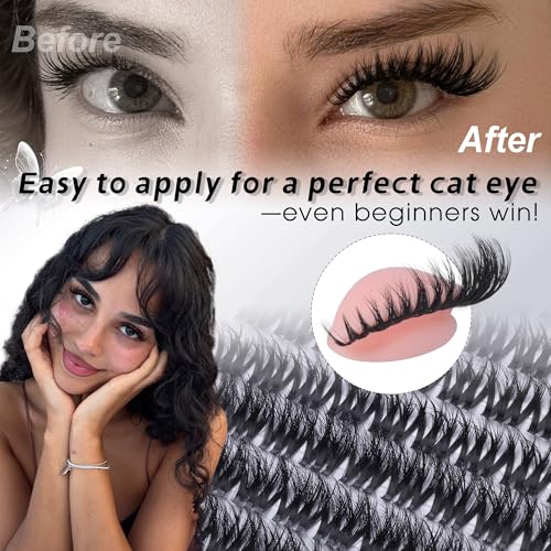 Fluffy D-Curl Lash Clusters 8-16mm Wispy Volume Eyelashes