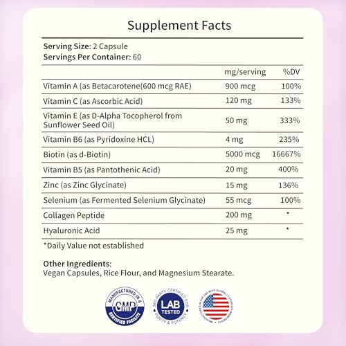 Hair, Skin & Nails Supplement - 120 Vegan Capsules
