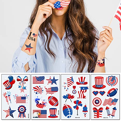 90Pc Fourth of July Temporary Tattoos Stickers