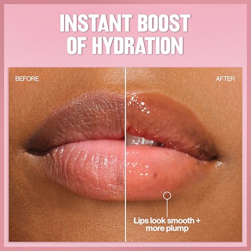 Revlon Super Lustrous Glimmer Lip Oil 001 Candy Hearts - Hydrating Shine, Plumping, Lightweight