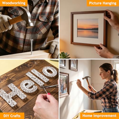 KURUI 340 Pcs Picture Hanging Nails Assortment Kit - 7 Sizes