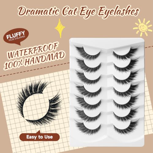 Fluffy 3D Fox Eye Lashes 16mm D Curl - 7 Pairs Pack