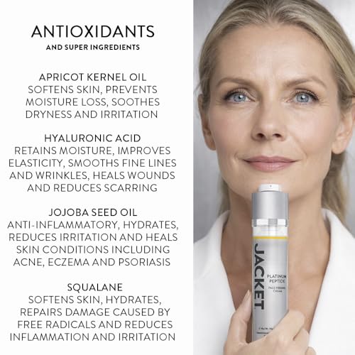 Jacket Platinum Peptide Anti-Aging Serum - Advanced Medical Grade Peptide Technology for Faster Wrinkle Reduction, Skin Brightening & Rapid Collagen Production- Superior Hydration for Radiant Skin