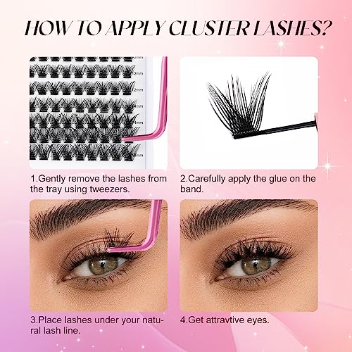 FADLASH Lash Clusters DIY Eyelash Extensions 144 Pack