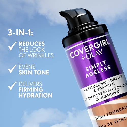 COVERGIRL Simply Ageless 3-in-1 Liquid Foundation, Golden Beige
