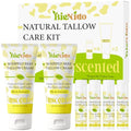 Beef Tallow for Skin: Organic Grass Fed Tallow Cream & Lip Balm Set ? Natural Dry Skin Moisturizer for Face, Body, Hands & Lips