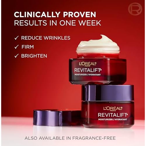 L'Oreal Paris Revitalift Triple Power Anti-Aging Face Moisturizer Travel Size, Pro Retinol, Hyaluronic Acid & Vitamin C, Reduce Wrinkles, Trial 0.5 Oz