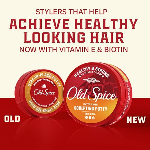 Old Spice Sculpting Putty for Men, Healthy & Strong with Vitamin E & Biotin, Men's Hair Styling Putty, High Hold, Matte Finish, 2.22 oz