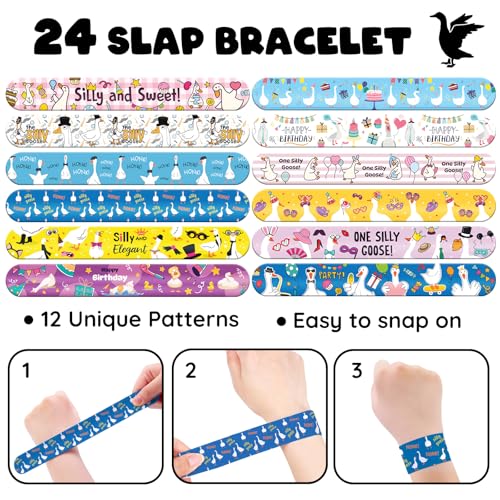 96 Piece Goose Party Favors Set – 72 Tattoos & 24 Slap Bracelets