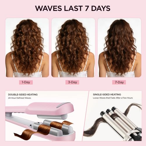 BABONIR 3 Barrel Hair Crimper for Beach Waves - 13 Heat Levels