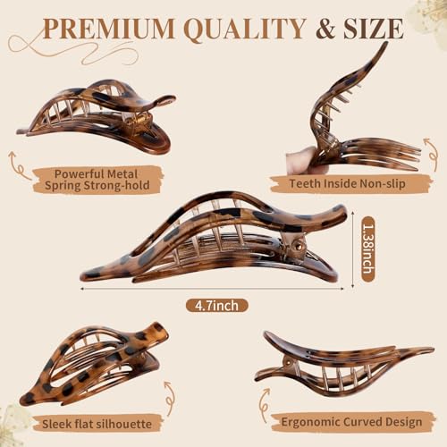 10 Pcs Flat Hair Clips Set for Thick & Thin Hair