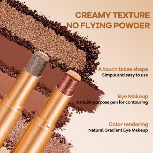 4-Pack 3-in-1 Gradient Eyeshadow Sticks - Waterproof & Creamy