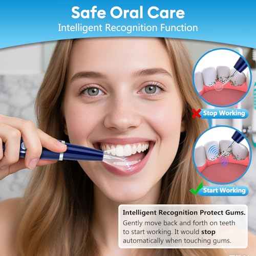 Plaque Remover for Teeth, Teeth Cleaning Kit with LED Light and 5 Adjustable Modes Teeth Cleaner, Blue