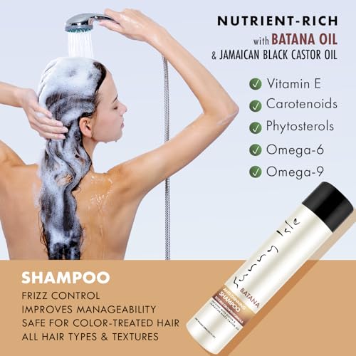 Sunny Isle Batana Anti-Thinning Shampoo 10.1oz Infused with Biotin and Jamaican Black Castor Oil | Double Growth Formula