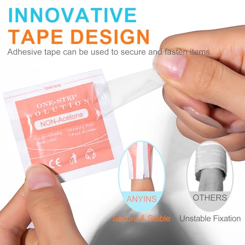 ANYINS 100-Pack Acetone-Free Nail Polish Remover Pads - Travel Wipes