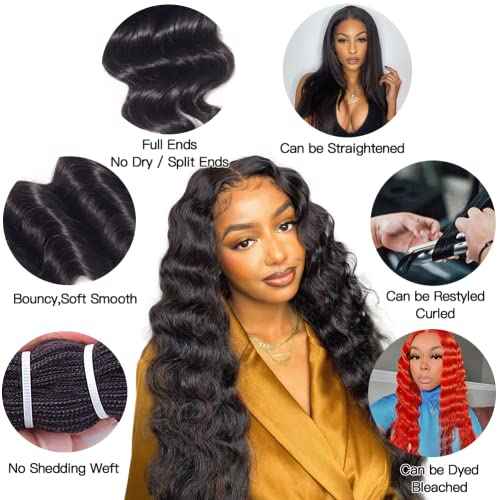 12A Grade Loose Deep Wave Bundles Loose Deep Wave Human Hair 3 Bundles Brazilian Loose Deep Wave Bundles 12A Virgin Loose Curly Weave Bundles Human Hair 100% Unprocessed Curly Hair Extensions