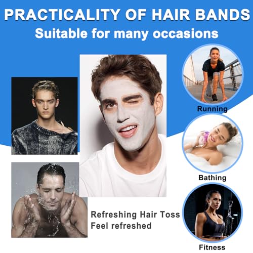 Metal Headband for Men & Women, Non-Slip Wavy Wire, 6 Pack
