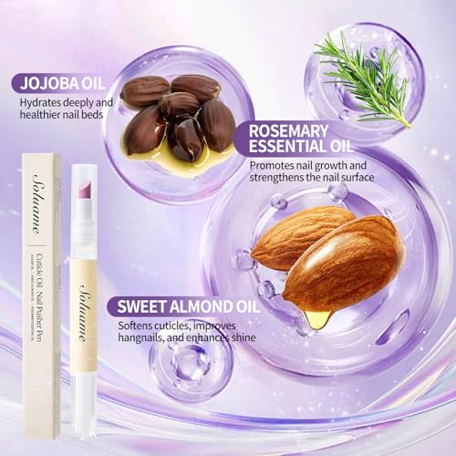 NIZENTA 45° Cuticle Oil Pusher Pen - Nourishes & Exfoliates Nails