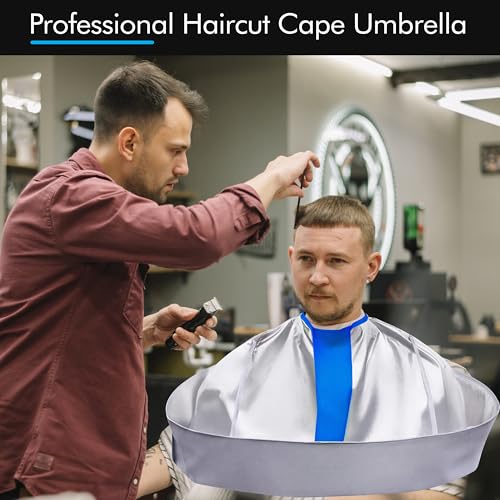 Hair Cutting Cape Umbrella with Comb - Waterproof Salon Apron