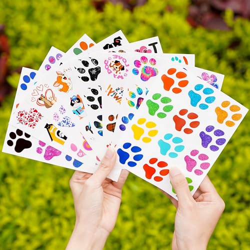 96 Paw Print Temporary Tattoos for Kids | Waterproof Fake Tattoo Stickers