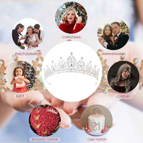Crystal Crown and Tiara For Women - Rhinestone Headband For Princess Girls,Bridal Hair Accessories For Weddings Birthday