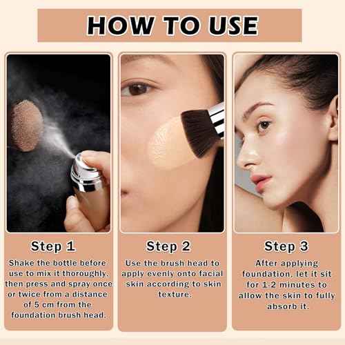 Airbrush Foundation for Mature Skin Airbrush Flawless Setting Spray Long Lasting Full Coverage Foundation Makeup-£¨01 Natural£©