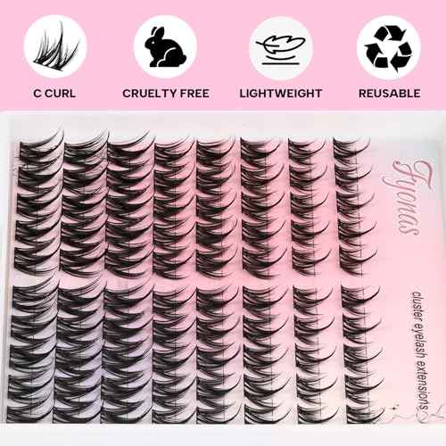Lash Clusters Manga Eyelash Clusters Spiky Cluster Eyelash Extensions 80Pcs C Curl Individual Lashes Volume Anime Lash Clusters with Thin Band Cosplay Lashes DIY at Home (Cutey)